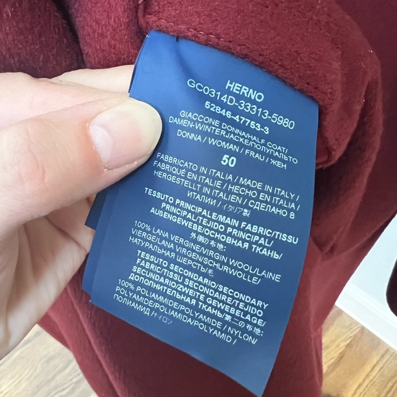 New Herno Giaccone Donna Coat 100% Wool Italy Made XL Convertible - Picture 10 of 11